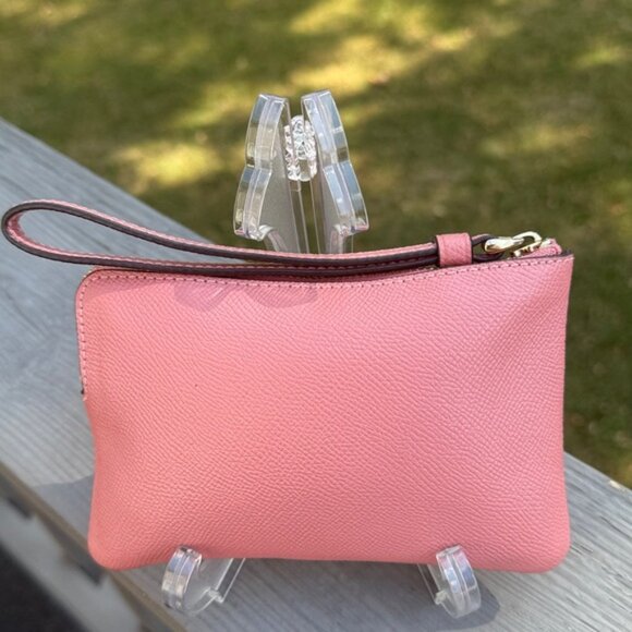 Coach Pink Crossgrain Leather Laser Cut Wristlet (EUC) - Picture 5 of 13